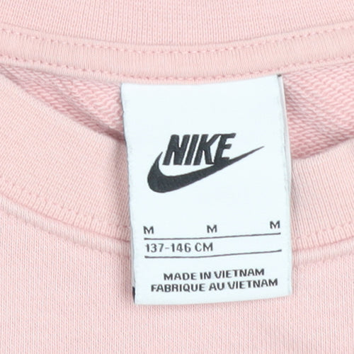 Nike Girls Pink & Navy Crew Neck Pullover Sweatshirt M 137-146cm