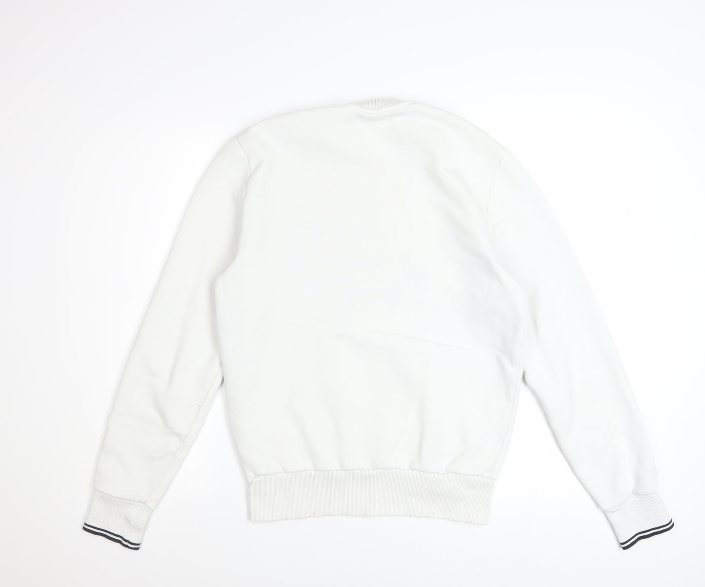 Fred Perry Men's White Small Crew Neck Pullover Sweatshirt