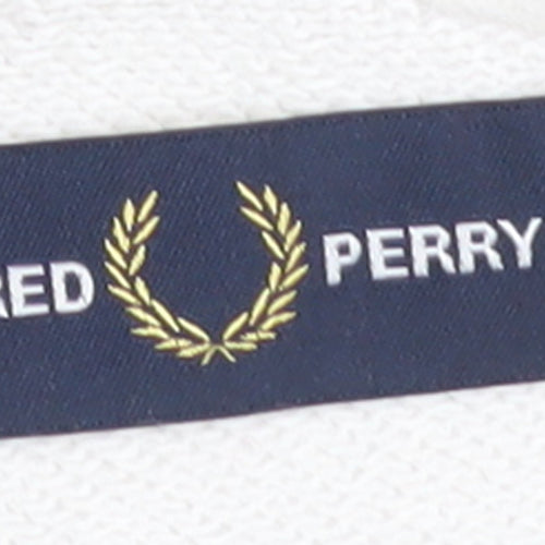 Fred Perry Men's White Small Crew Neck Pullover Sweatshirt