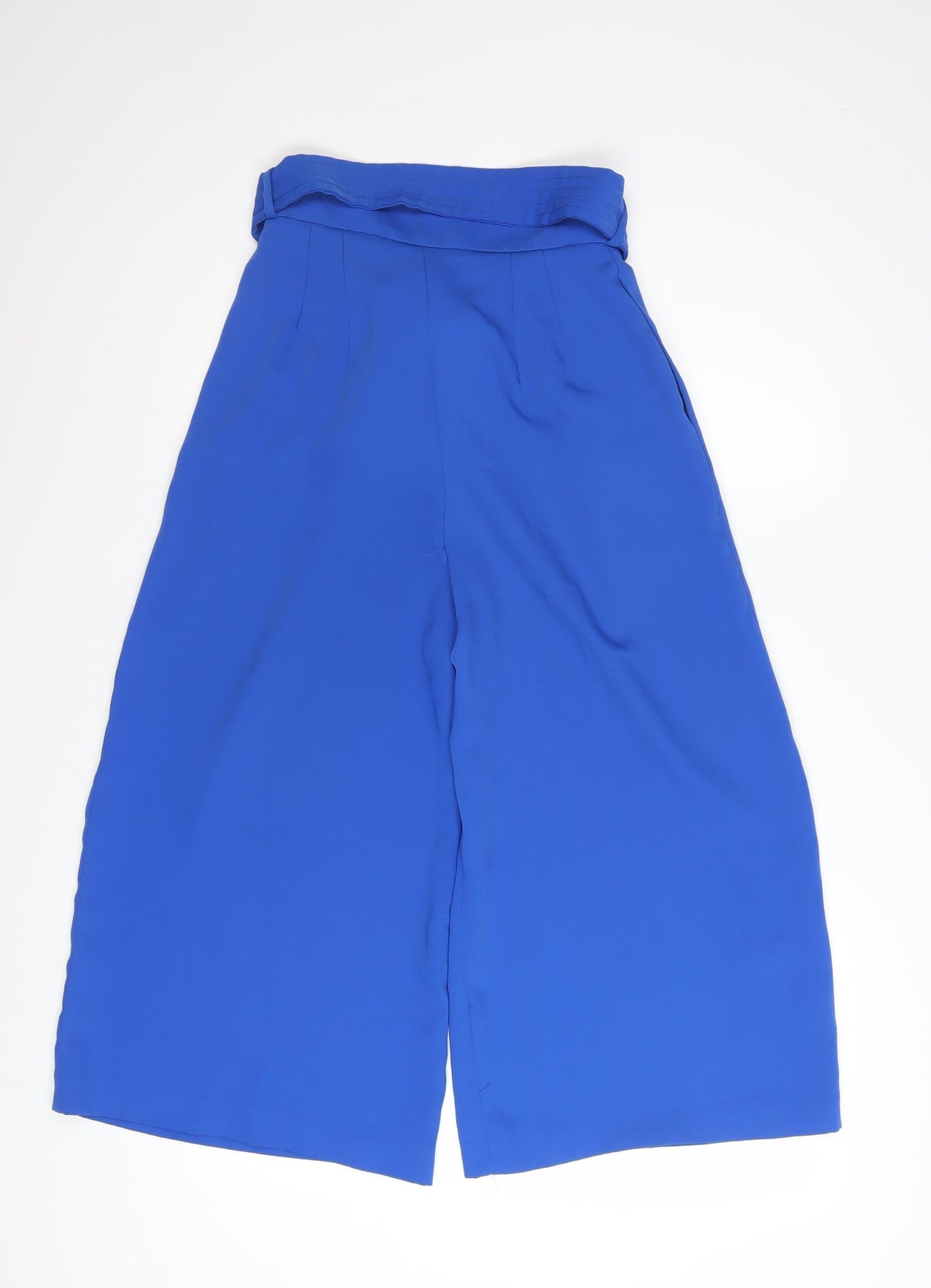 Coast Women's Blue Belted Wide-Leg Culotte Trousers UK 6