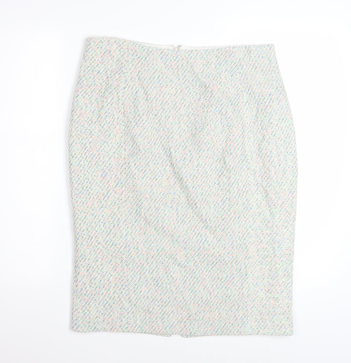 Hobbs Women’s Multicoloured Tweed Pencil Skirt Size 14
