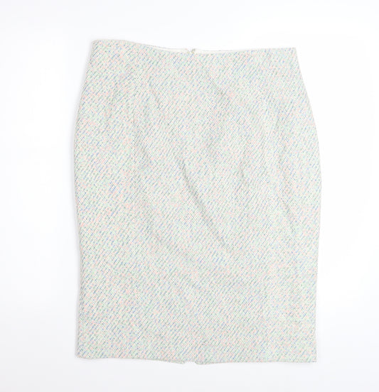 Hobbs Women’s Multicoloured Tweed Pencil Skirt Size 14