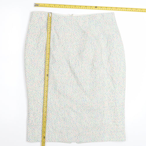 Hobbs Women’s Multicoloured Tweed Pencil Skirt Size 14