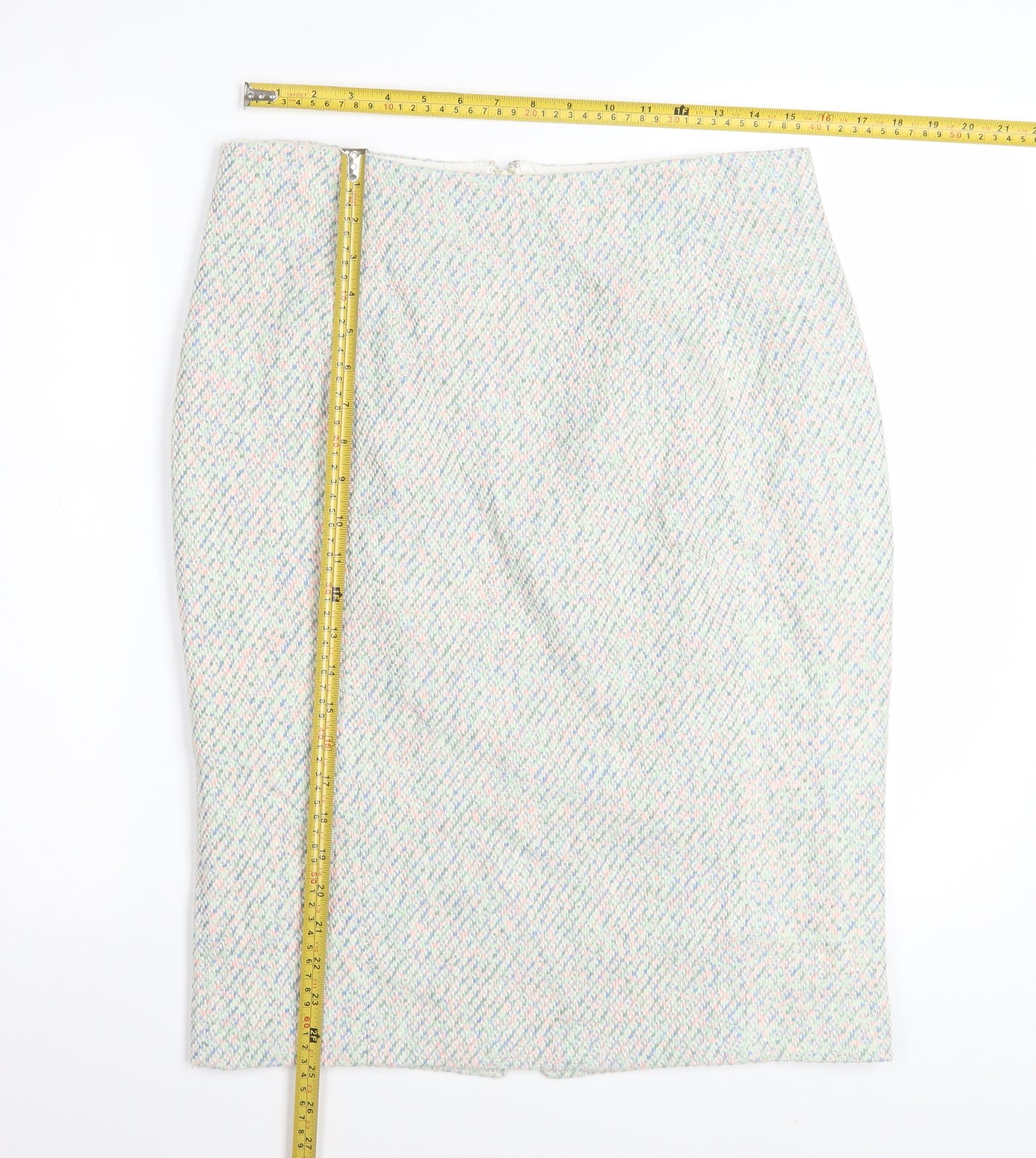 Hobbs Women’s Multicoloured Tweed Pencil Skirt Size 14