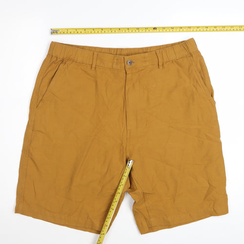 Uniqlo Men's Brown Linen Blend Chino Shorts L Regular Fit