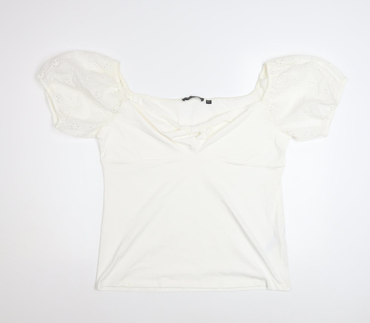 Dorothy Perkins Women's Ivory Puff Sleeve Bow Blouse Size 20