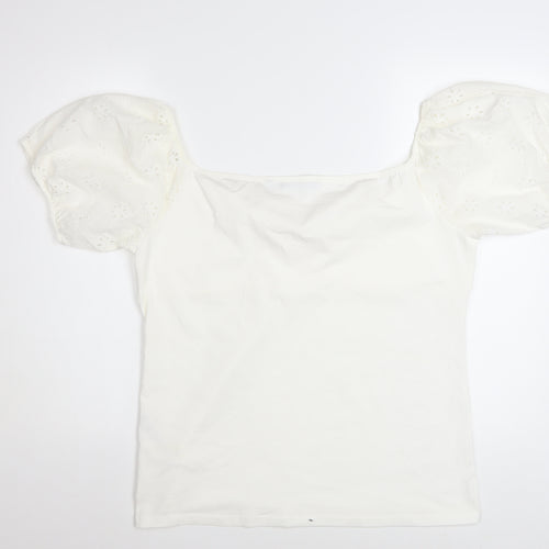 Dorothy Perkins Women's Ivory Puff Sleeve Bow Blouse Size 20