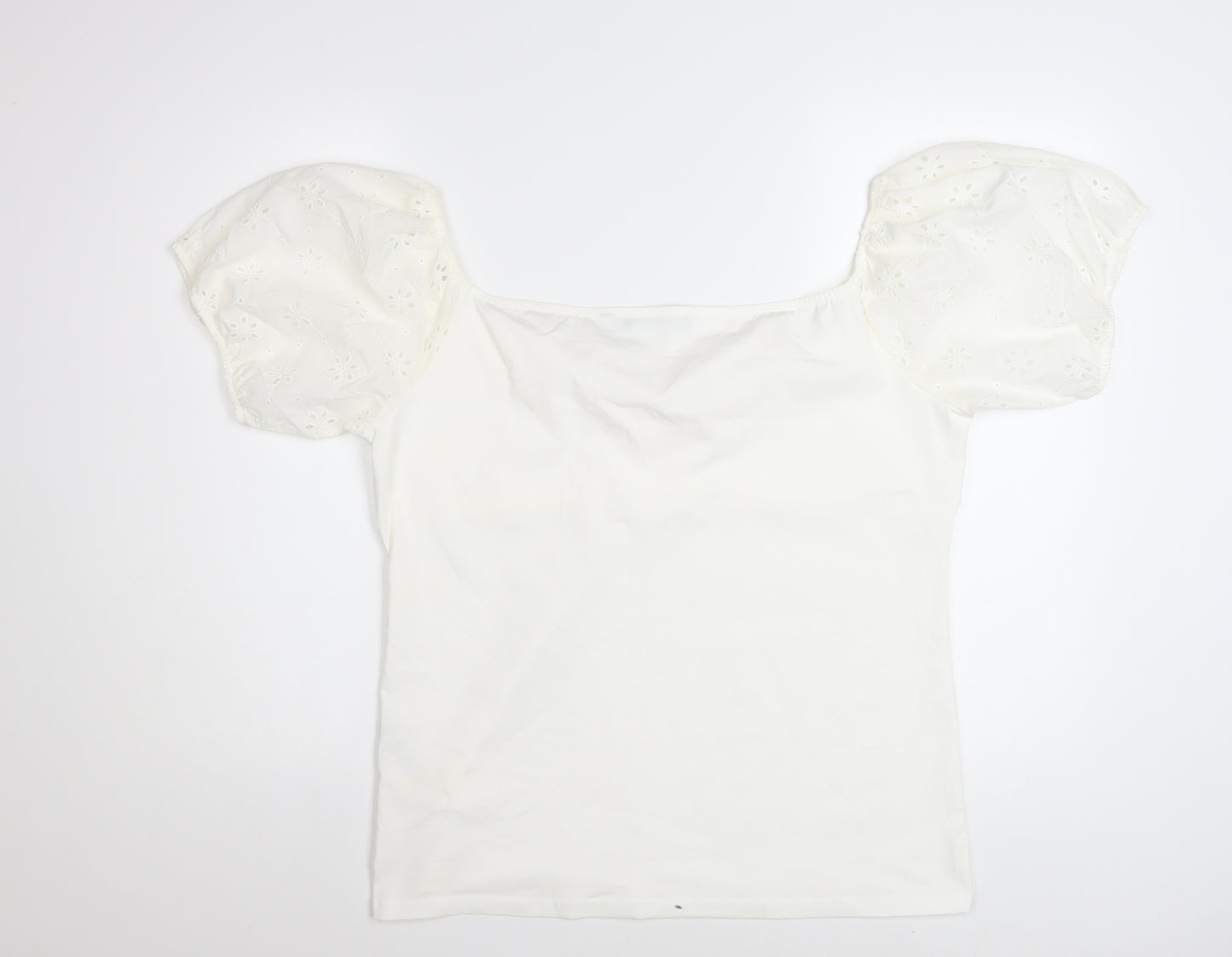 Dorothy Perkins Women's Ivory Puff Sleeve Bow Blouse Size 20