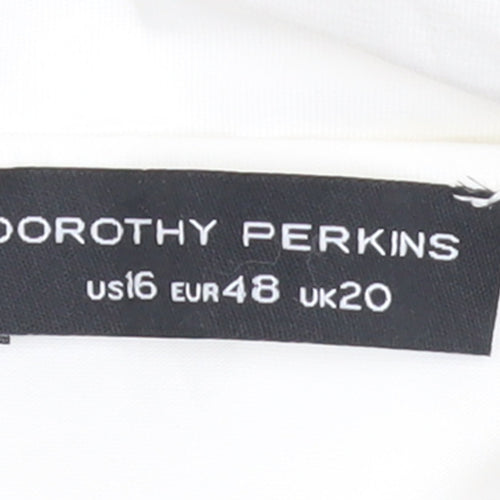 Dorothy Perkins Women's Ivory Puff Sleeve Bow Blouse Size 20