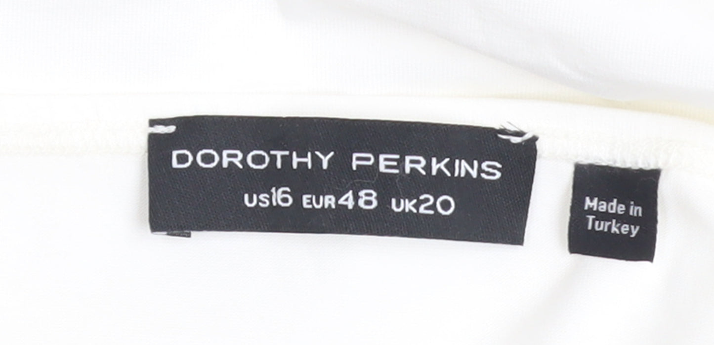 Dorothy Perkins Women's Ivory Puff Sleeve Bow Blouse Size 20
