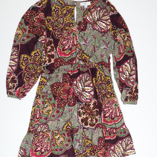 Next Womens Multicoloured Paisley A-Line Knee Length Dress Size 16
