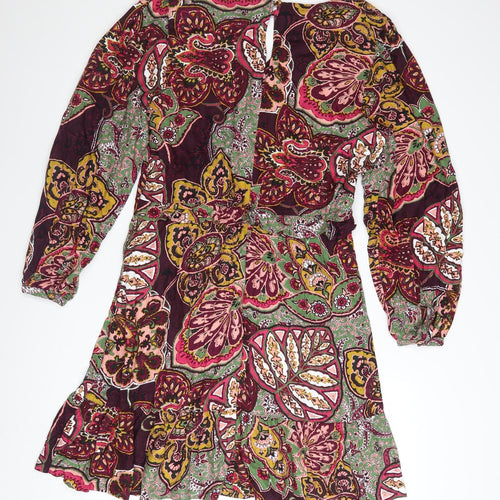 Next Womens Multicoloured Paisley A-Line Knee Length Dress Size 16