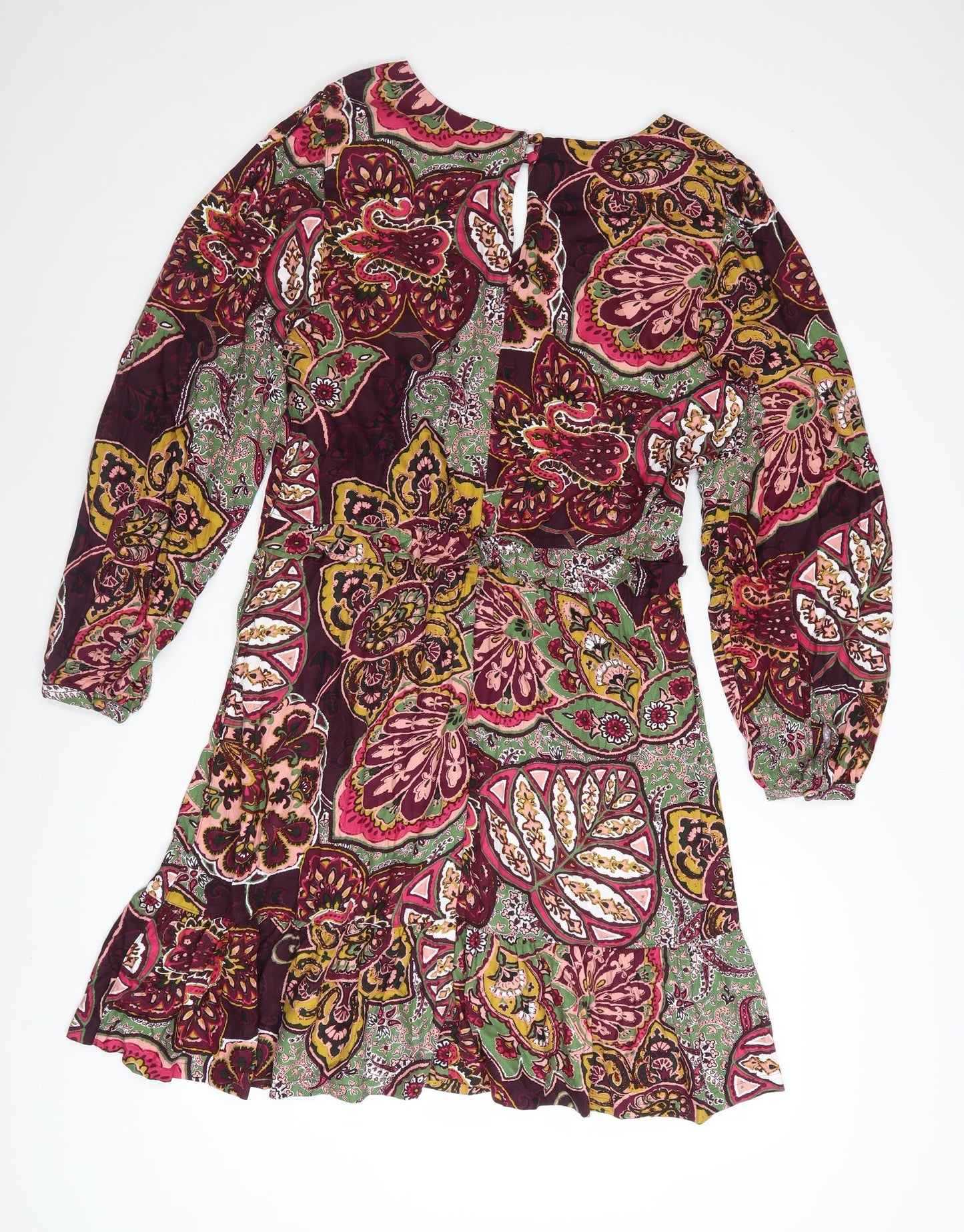 Next Womens Multicoloured Paisley A-Line Knee Length Dress Size 16
