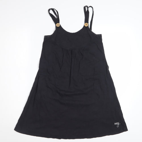 Roxy Womens Black Cotton Knee Length Sleeveless Tank Dress S
