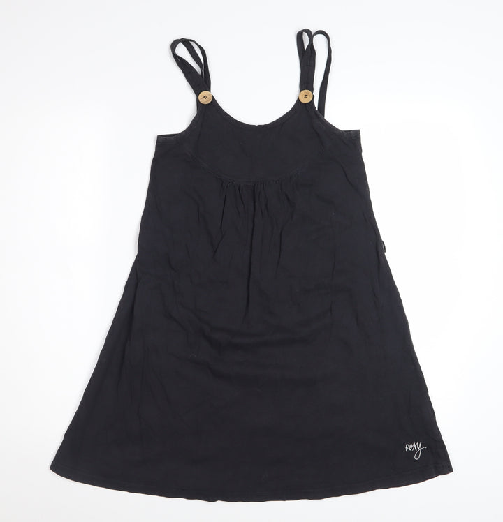 Roxy Womens Black Cotton Knee Length Sleeveless Tank Dress S