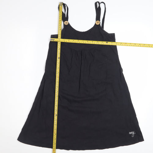 Roxy Womens Black Cotton Knee Length Sleeveless Tank Dress S