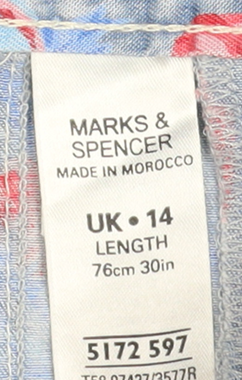 Marks and Spencer Womens Blue Floral A-Line Knee Length Skirt UK 14