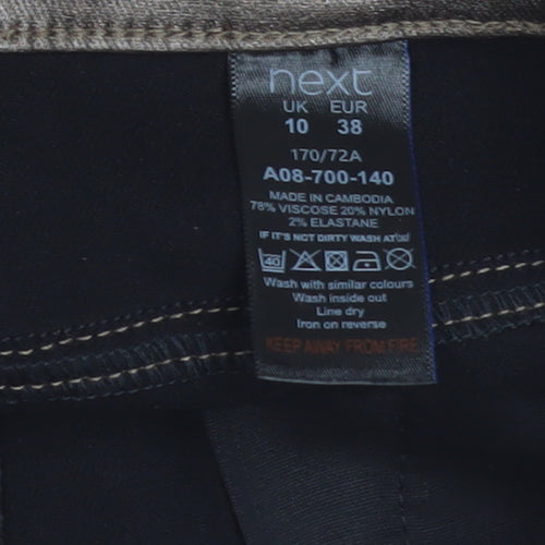 Next Women Brown Short Pencil Skirt Size 10 Viscose Stretch