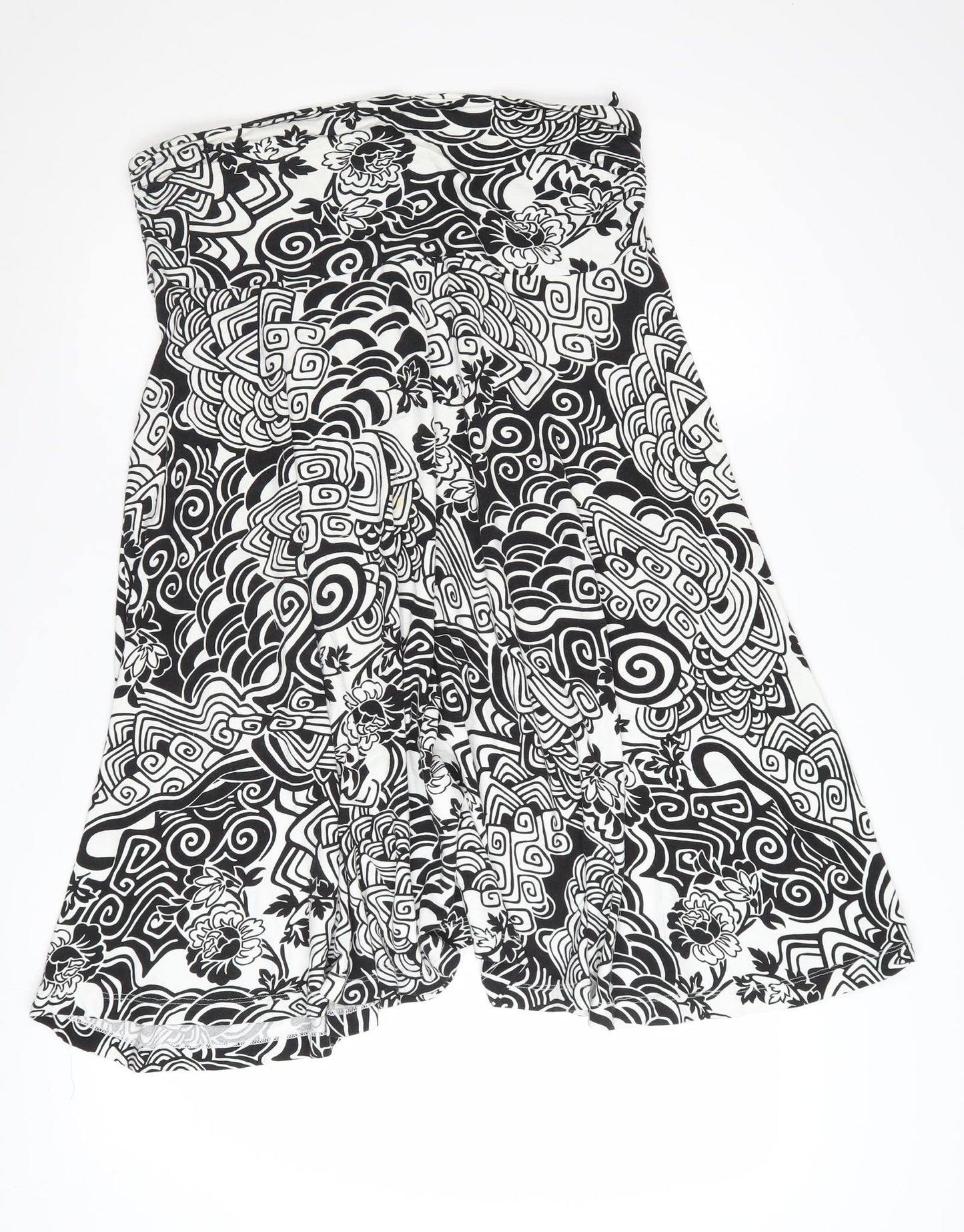 Olsen Women’s Black White Geometric A-Line Viscose Skirt Size 18