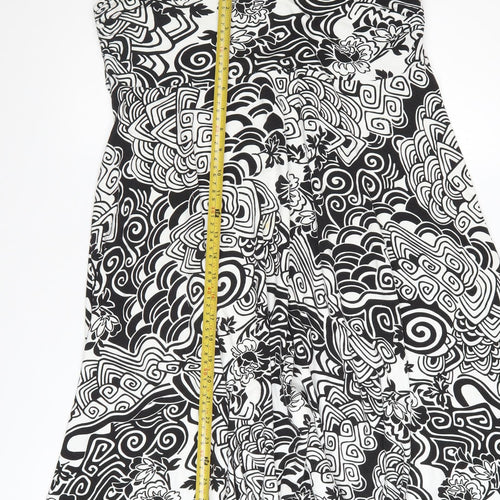 Olsen Women’s Black White Geometric A-Line Viscose Skirt Size 18