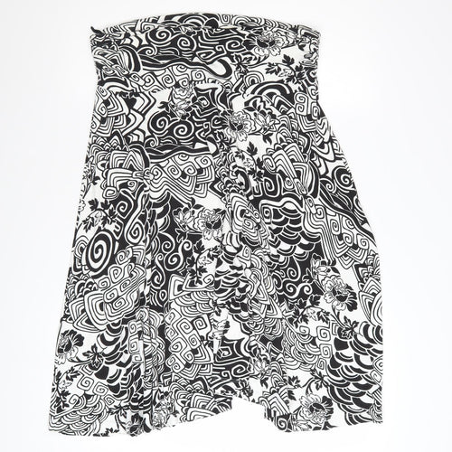 Olsen Women’s Black White Geometric A-Line Viscose Skirt Size 18