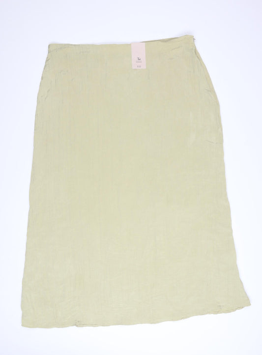 Tu Women Beige Midi Straight Skirt Size 20 Polyester Blend