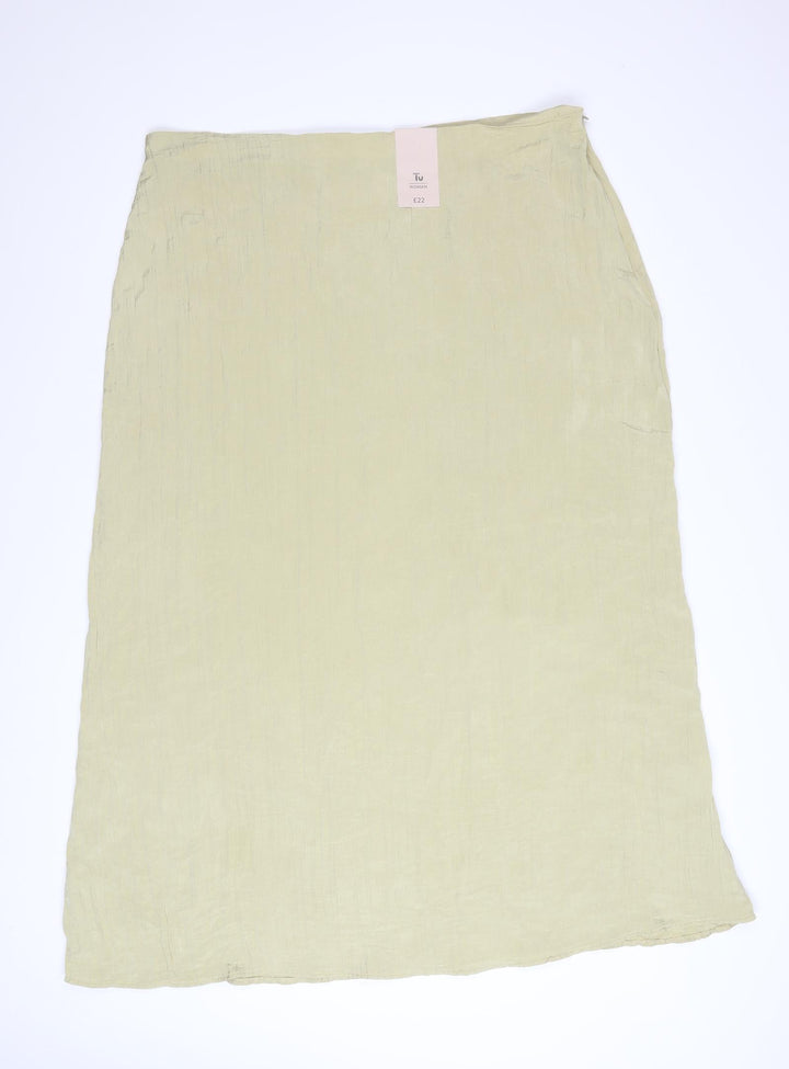 Tu Women Beige Midi Straight Skirt Size 20 Polyester Blend