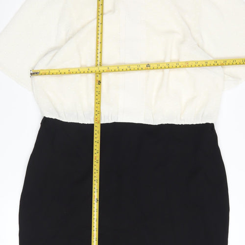 Next Women’s Black White Colourblock Shift Dress Size 18