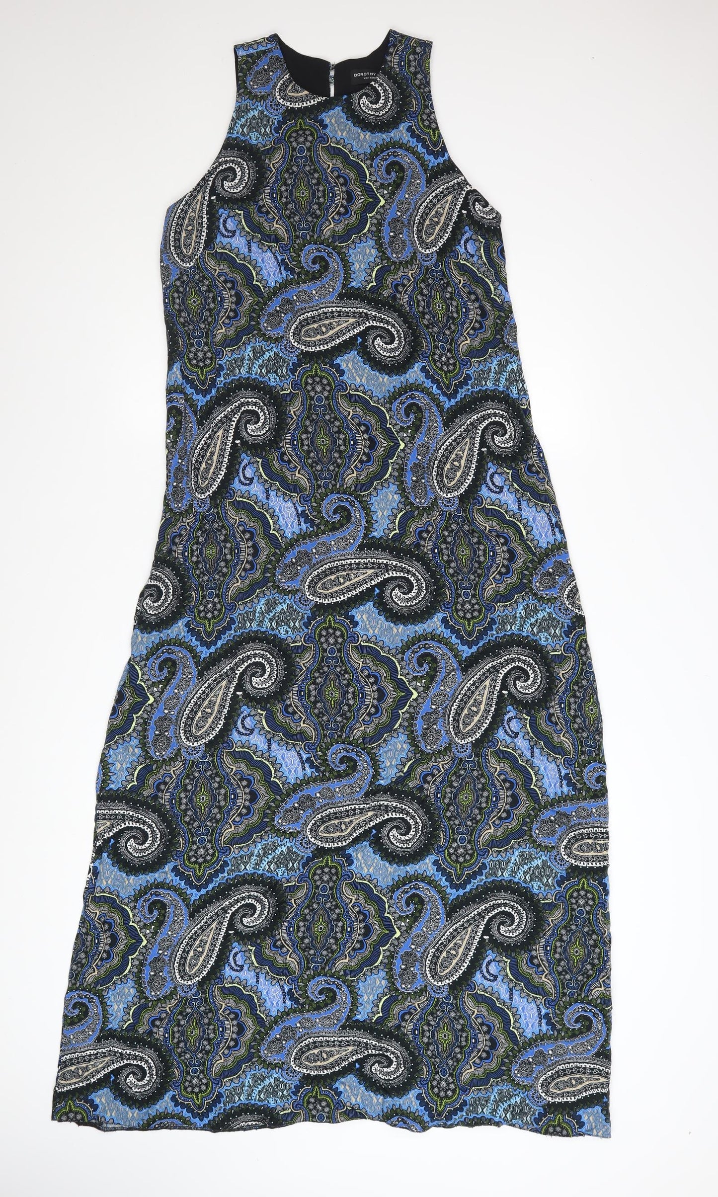 Dorothy Perkins Womens Blue Paisley Shift Dress Size 12 Sleeveless