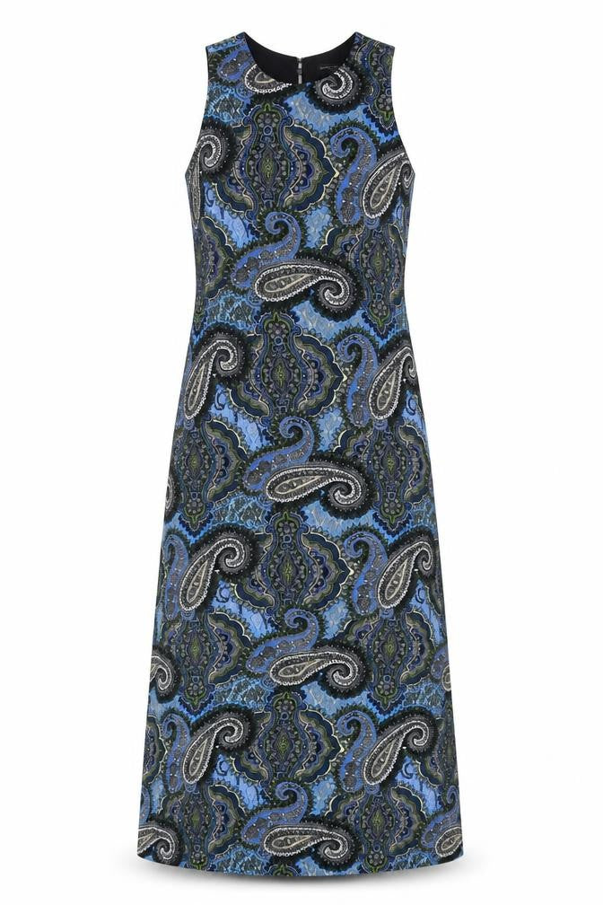 Dorothy Perkins Womens Blue Paisley Shift Dress Size 12 Sleeveless