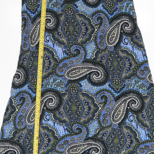 Dorothy Perkins Womens Blue Paisley Shift Dress Size 12 Sleeveless