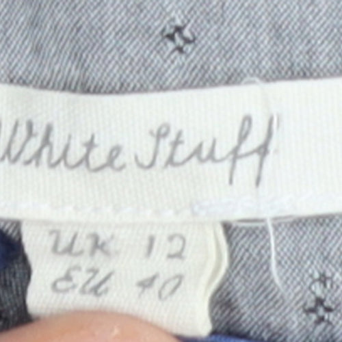 White Stuff Women's Black Corduroy Polka Dot A-Line Skirt UK 12
