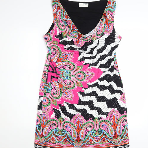 Feraud Women’s Multicoloured Viscose Sheath Dress Size 16