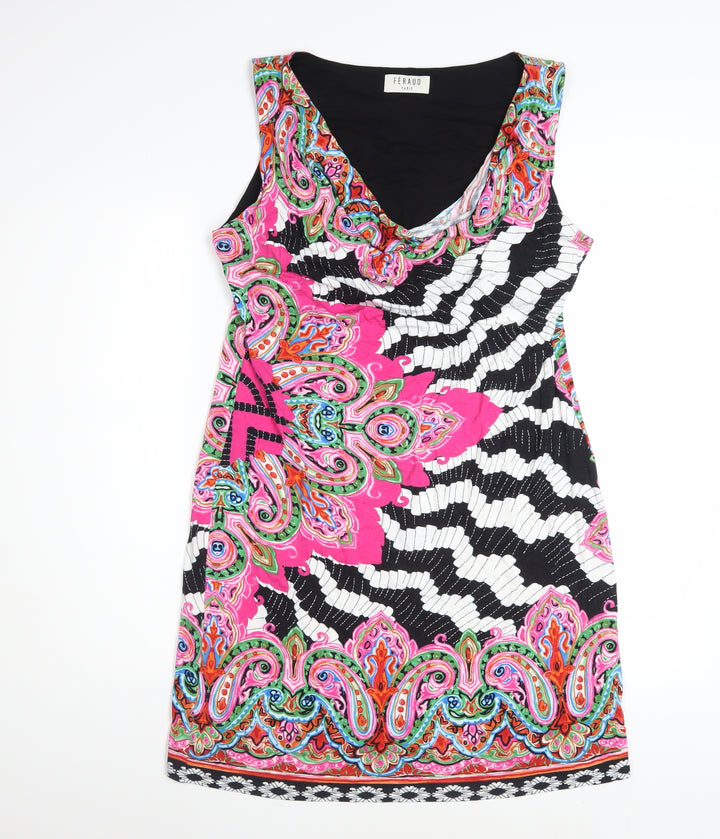 Feraud Women’s Multicoloured Viscose Sheath Dress Size 16