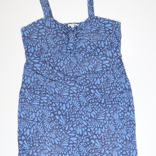 Boden Women Blue Floral Sleeveless Stretch Slip Dress Size 12