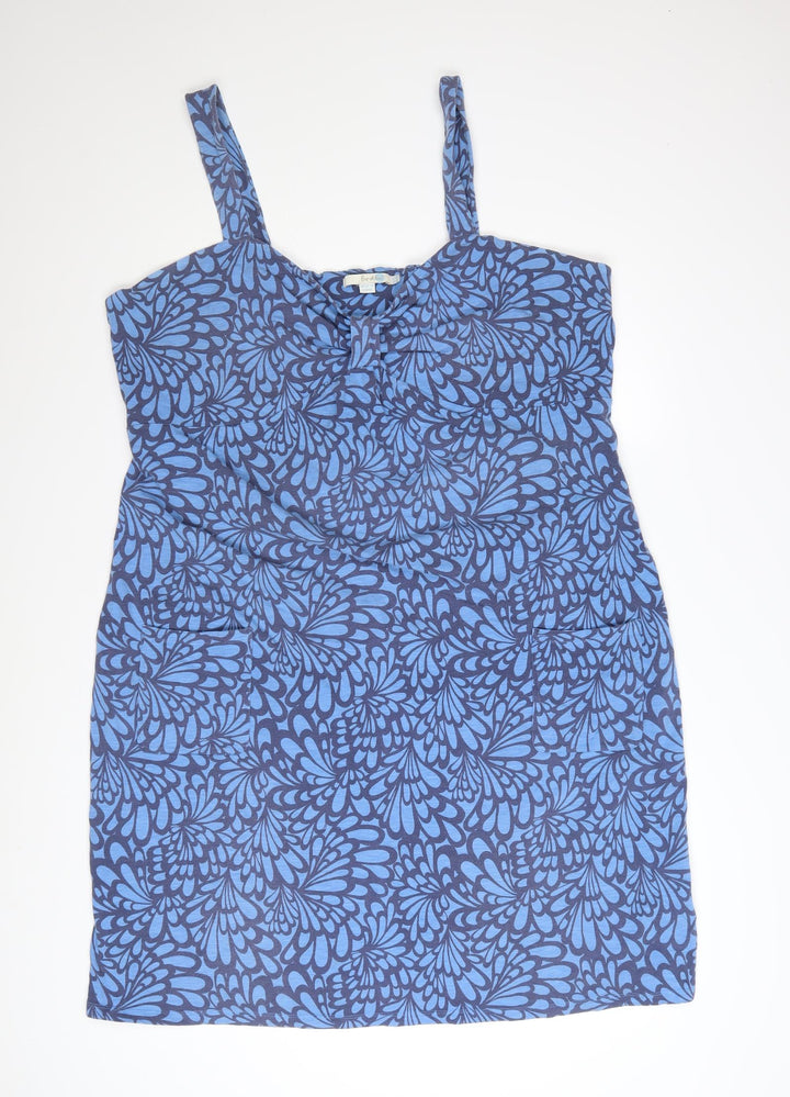 Boden Women Blue Floral Sleeveless Stretch Slip Dress Size 12