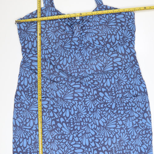 Boden Women Blue Floral Sleeveless Stretch Slip Dress Size 12