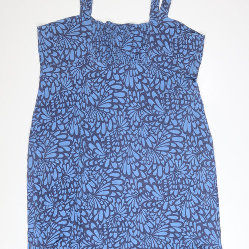 Boden Women Blue Floral Sleeveless Stretch Slip Dress Size 12