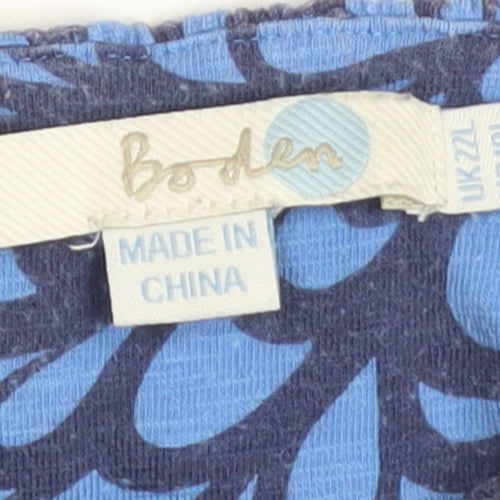 Boden Women Blue Floral Sleeveless Stretch Slip Dress Size 12