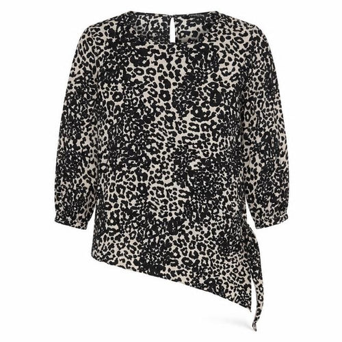 Debenhams Women's Black Animal Print Tunic Blouse Size 12