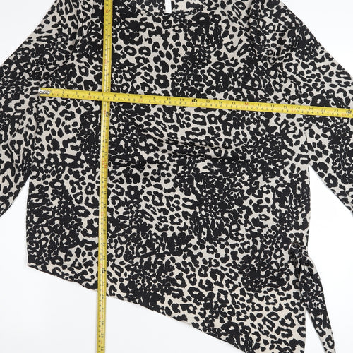 Debenhams Women's Black Animal Print Tunic Blouse Size 12