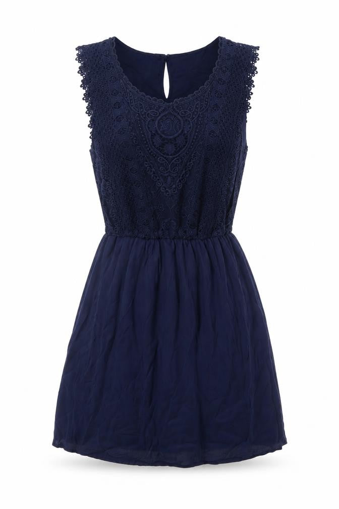 Pull&Bear Women's Blue Cotton A-Line Sleeveless Dress Size 12