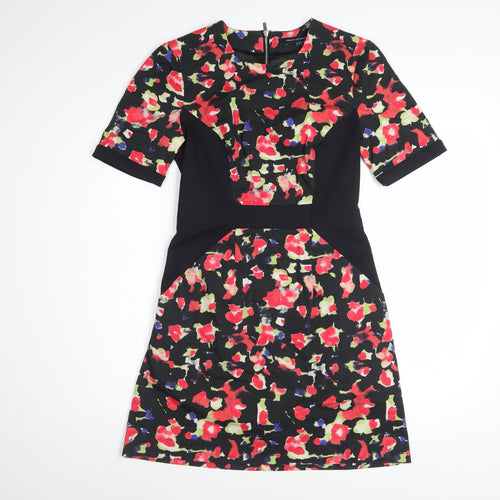 French Connection Women's Multicoloured Floral Sheath Dress Size 10