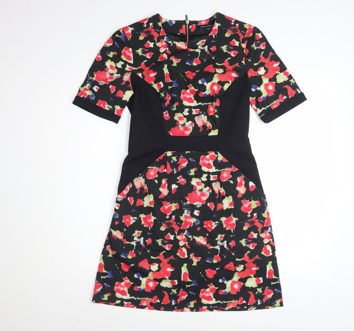 French Connection Women's Multicoloured Floral Sheath Dress Size 10