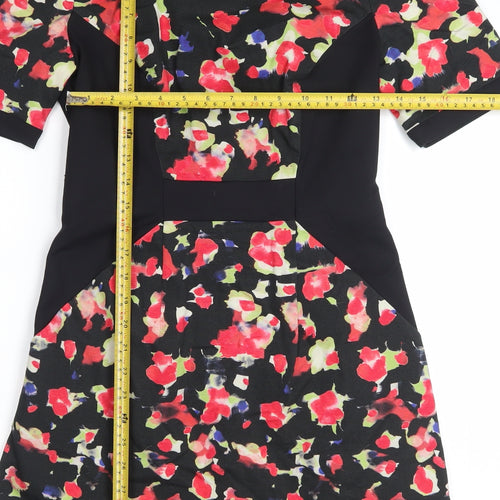 French Connection Women's Multicoloured Floral Sheath Dress Size 10