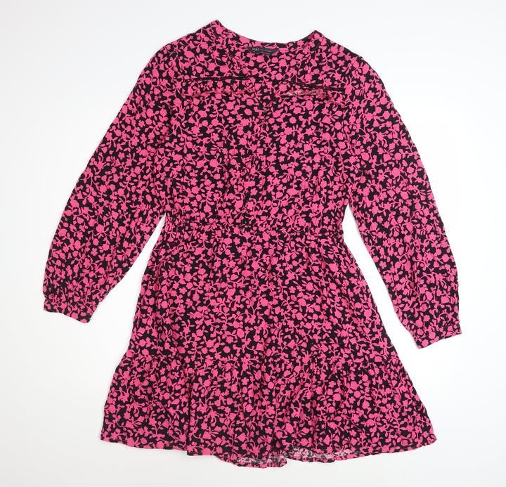 Marks and Spencer Women’s Pink Floral A-Line Dress Size 10