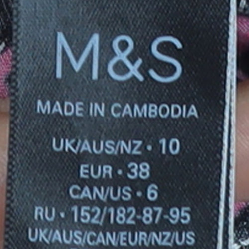 Marks and Spencer Women’s Pink Floral A-Line Dress Size 10