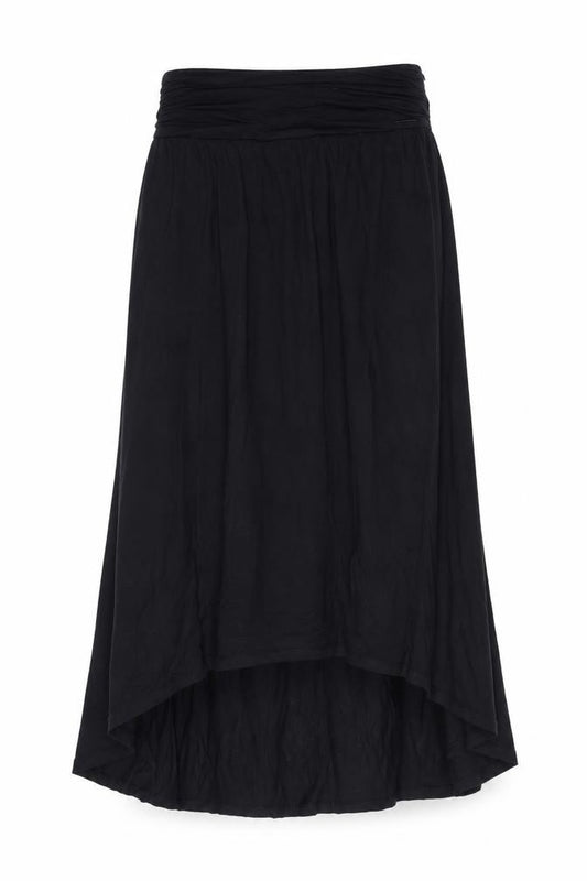 Front view of DKNY Jeans Women’s Black Long A-Line Lyocell Skirt XS