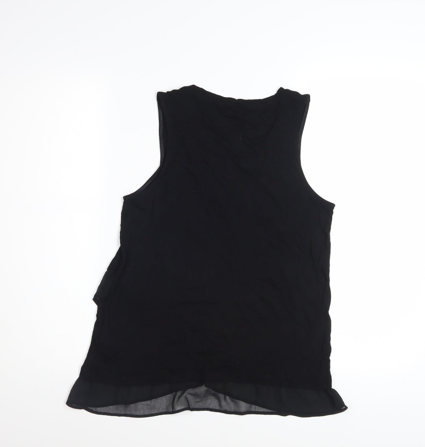 Desigual Womens Black Embroidered Sleeveless Viscose Tank Top L