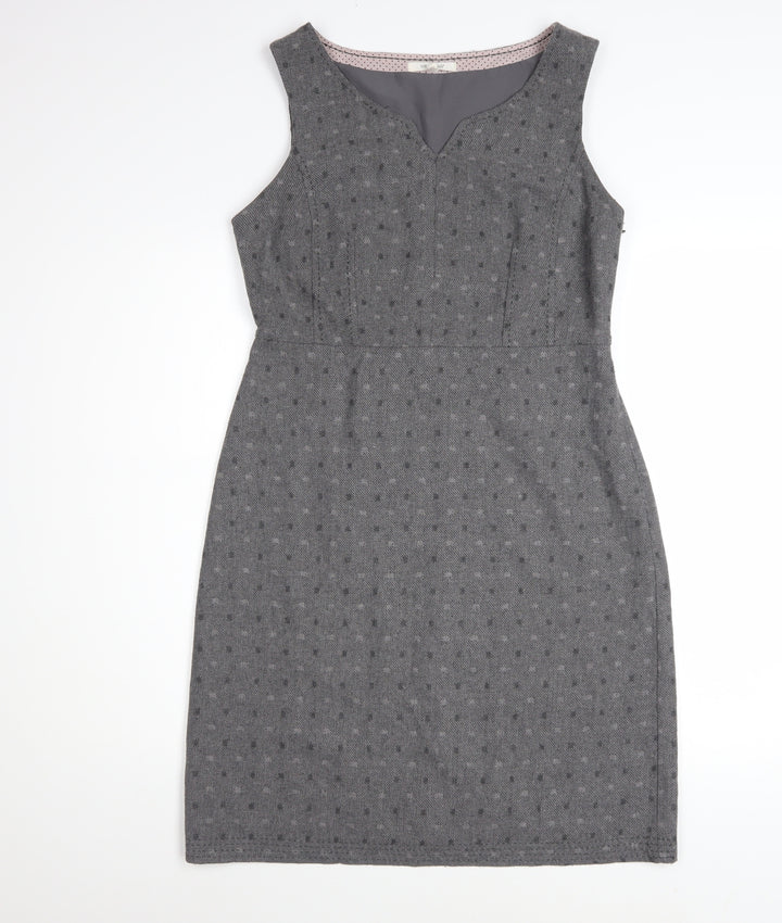 White Stuff Women Grey Size 10 Sleeveless Sheath Workwear Dress